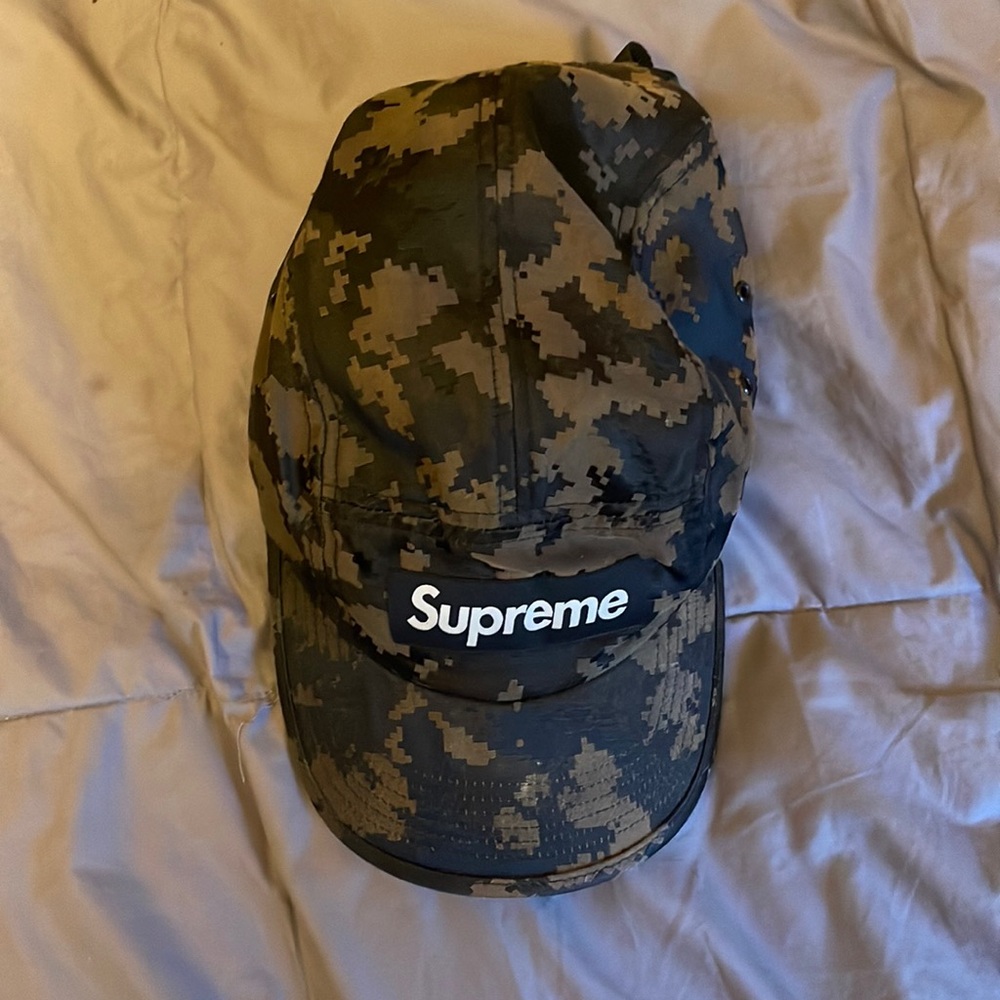 Supreme Satin Digital Camo Hat Black